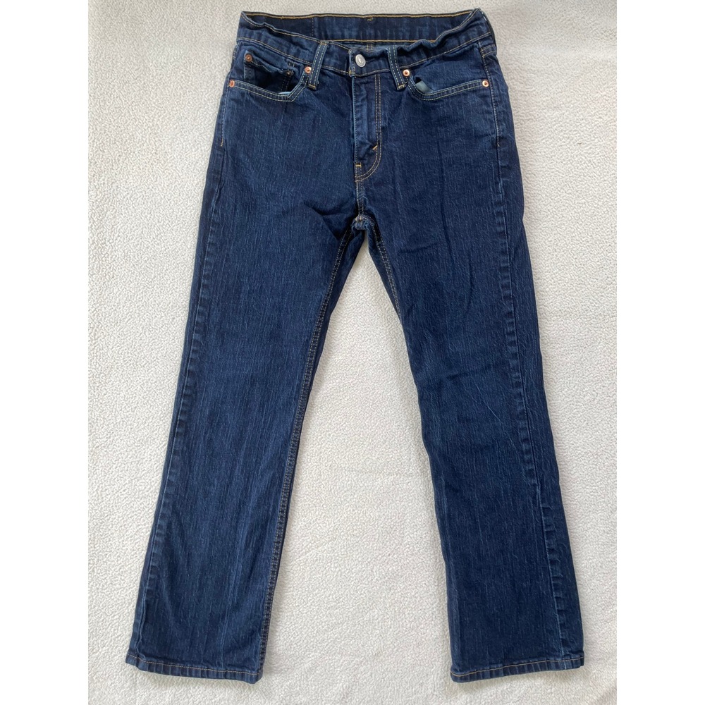 Levi's Mens 30x30 (measure 28x28 ) 527 Slim Bootcut Jeans Dark Wash Blue Denim